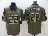 Nike Cowboys 22 Emmitt Smith Olive 2021 Salute To Service Limited Jersey Dzhi,baseball caps,new era cap wholesale,wholesale hats